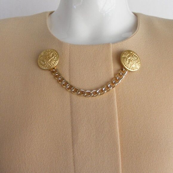 DÉPÈCHE MODE Dress, XL, Creamy Yellow, Chain Hardware, Long sleeves, Back Zipper - Picture 4 of 11